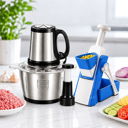3L Electric Chopper + Vegetable Slicer Bundle - Zesstora