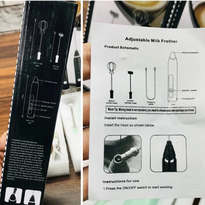 2 in 1 Rechargeable Coffee Beater | Café Style Froth in Seconds - Zesstora