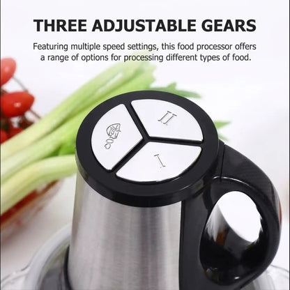 3L Electric Chopper Stainless Steel Series, Multi - Speed | 3 Levels - Zesstora