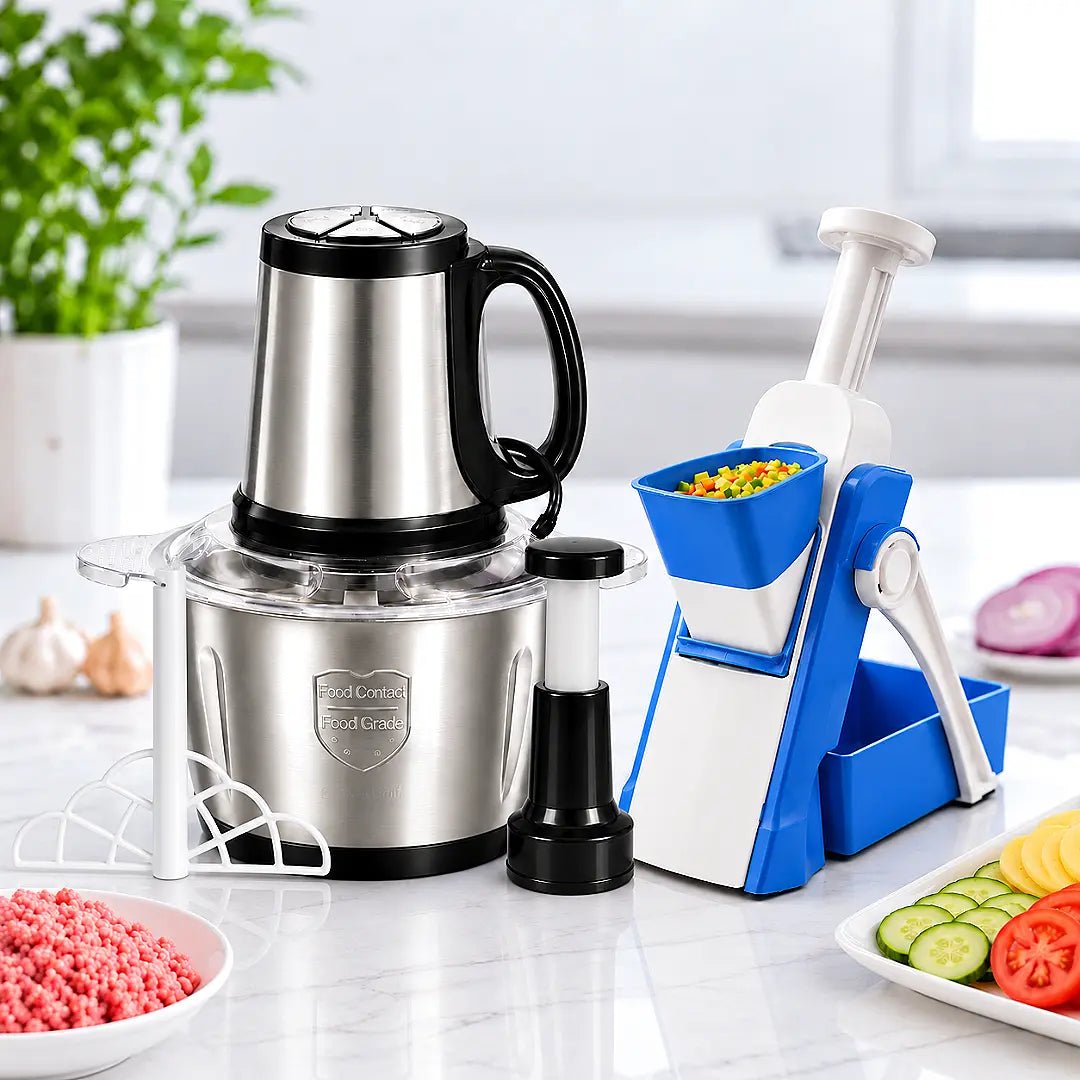 3L Electric Chopper + Vegetable Slicer Bundle - Zesstora