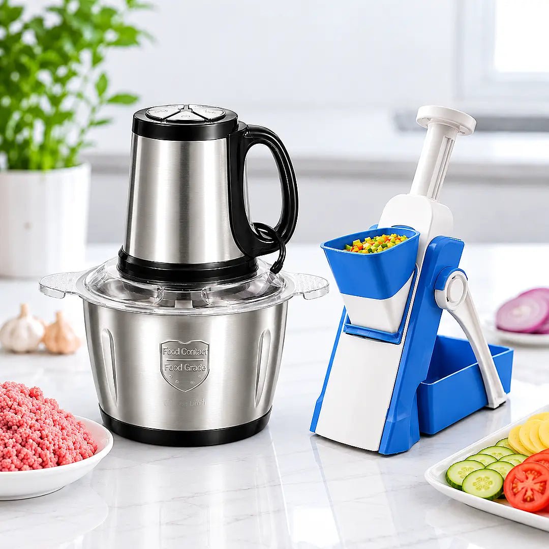 3L Electric Chopper + Vegetable Slicer Bundle - Zesstora
