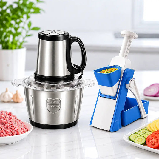 3L Electric Chopper + Vegetable Slicer Bundle - Zesstora