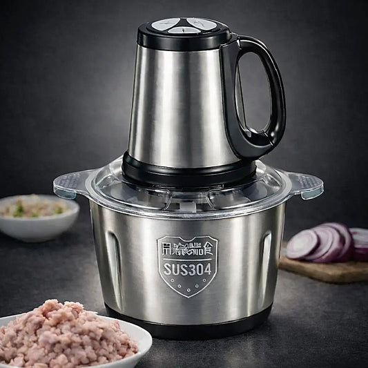 3L Meat And Vegetable Electric Chopper | Stainless Steel 3 Speed Levels - Zesstora