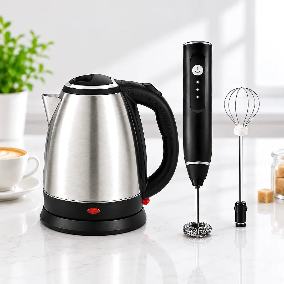 Electric Kettle + 2 in 1 Coffee & Egg Beater Bundle - Zesstora