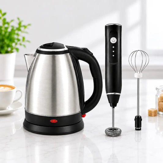 Electric Kettle + 2 in 1 Coffee & Egg Beater Bundle - Zesstora