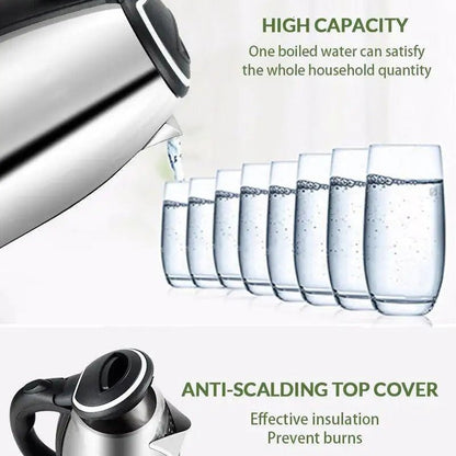 Imported Electric Kettle 2L Litre Stainless Steel 1500W - Zesstora